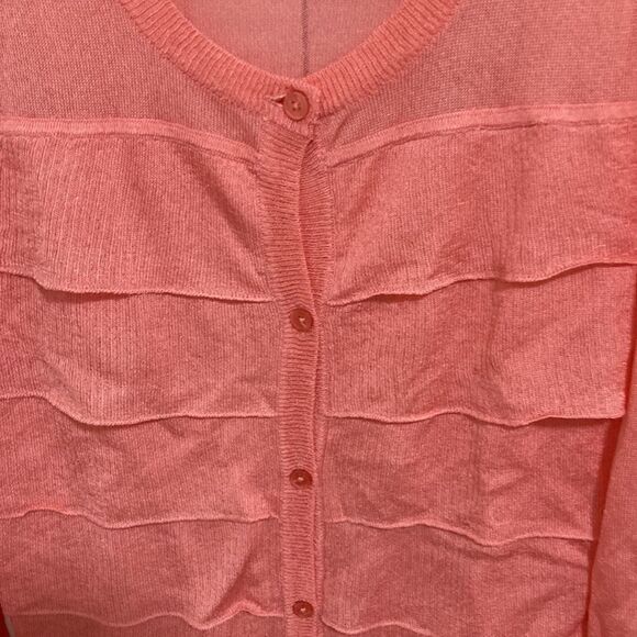 Talbots NWOT Pink Lightweight Cardigan with Button Front & 3/4 Sleeve. Size XS - Picture 3 of 6
